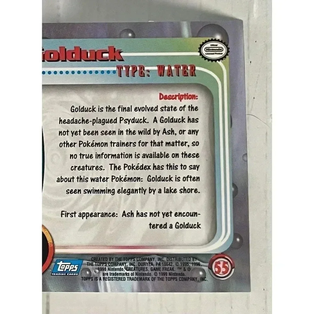 1999 Topps Golduck #55 Pokemon Card TV Animation Edition Vintage LP‎ - Picture 3 of 12